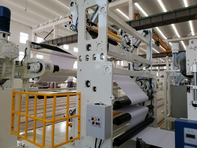grande PaperAutomatic macchina di laminazione non tessuta di 1200-1600mm con il blu bianco ad alta velocità di volume d'affari 2 dello shaf automatico dell'aria 0