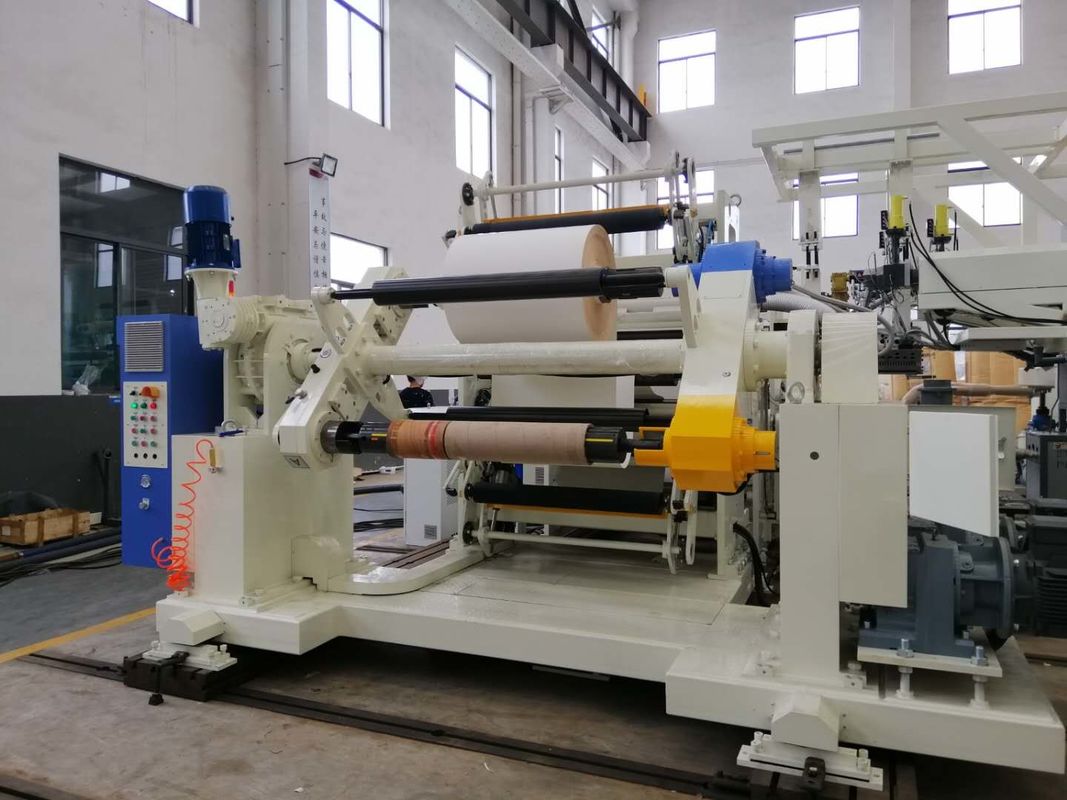 Macchina di plastica automatica della laminazione del rotolo di film con il doppio srotolamento della stazione e Rewinder in blu ed in bianco